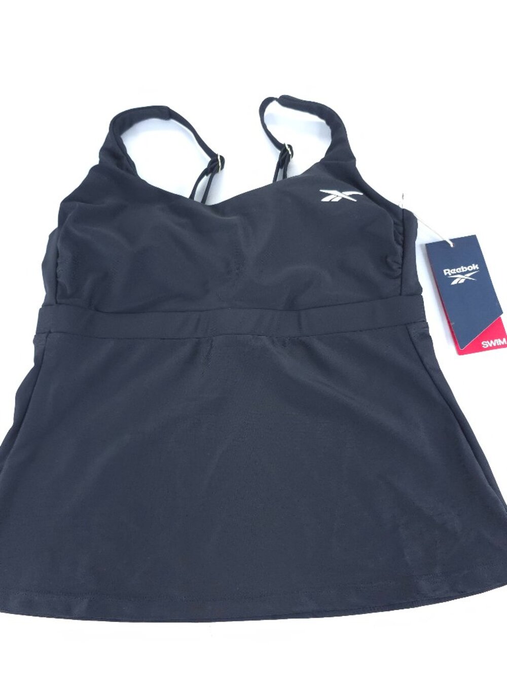 Reebok Square Neck Tankini Swim Top Black M TOP ONLY